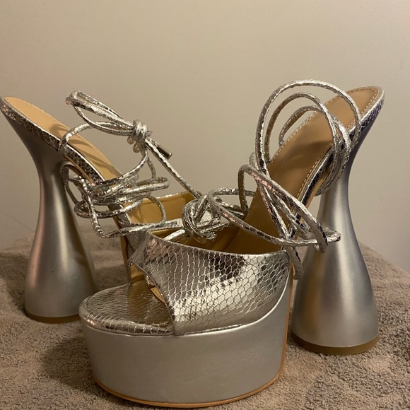 Metallic Disco Platform Heels - Picture 8 of 12